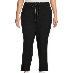Calvin Klein Plus Size Textured Gauze Wide Leg Drawstring Waist Pants